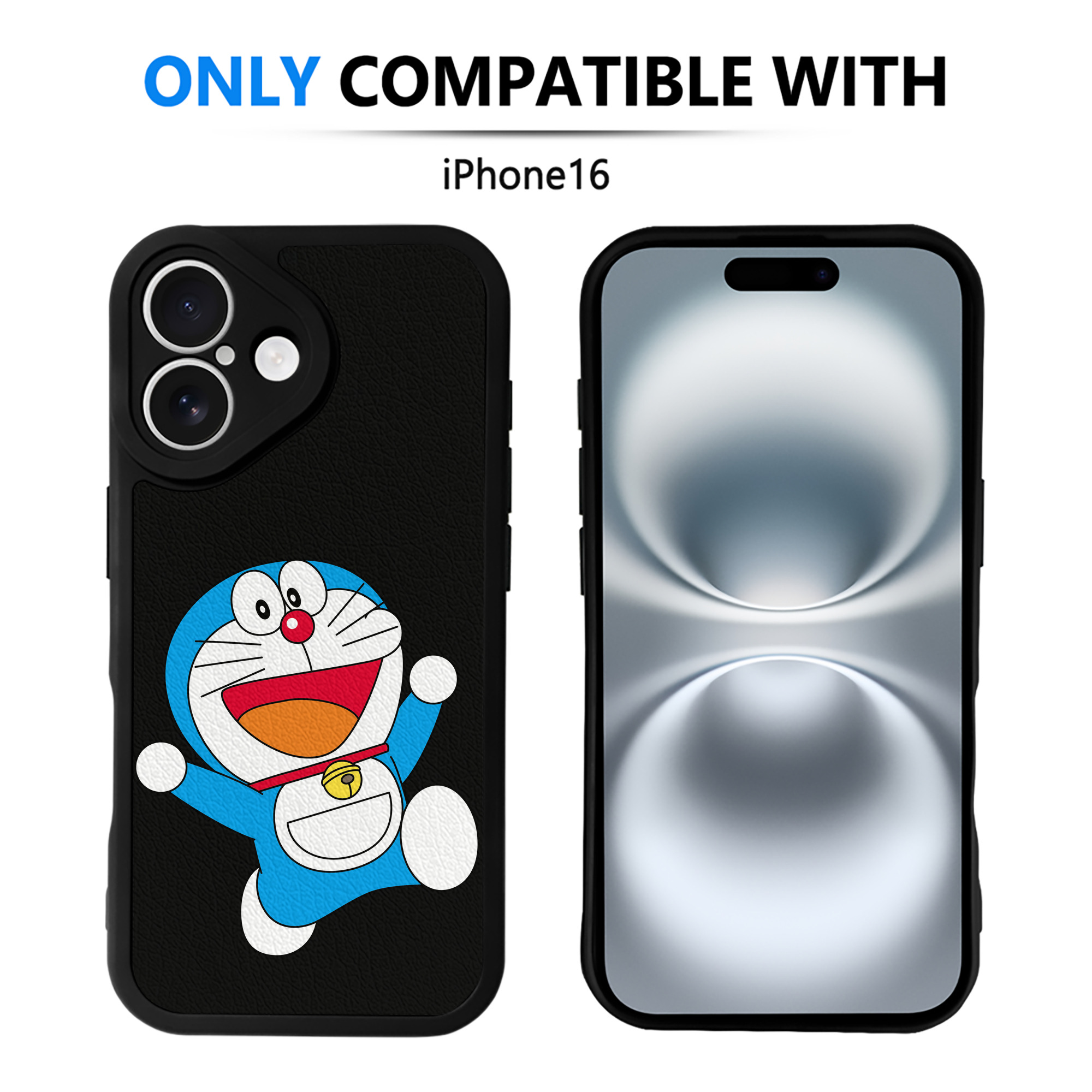 （画像用） ドラえもん Doraemon 【iPhone 16シリーズ対応】シリコンスマホケース（レザー調） 材質：シリコン